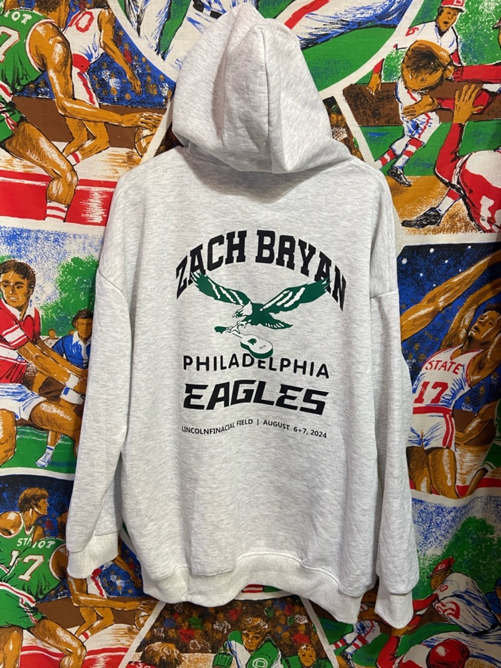 Philadelphia Eagles Zach Bryan Concert Hoodie